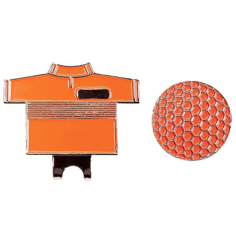Golf Hat Clip with Detachable Golf Ball Marker Shirt Design Orange