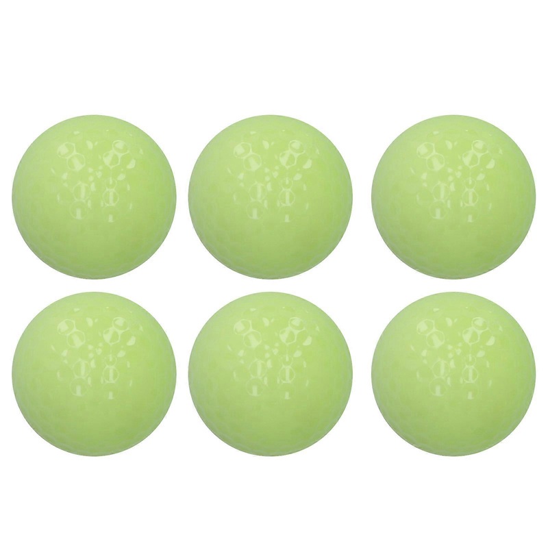 6pcs Luminous Golf Balls Double Layer Fluorescent Night Golfballs for Golf Practice Training Durable and High Visibility