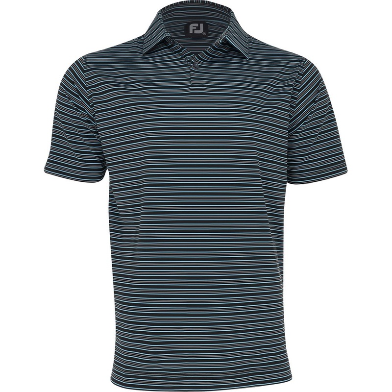 Modern Classic Stripe Lisle Self Collar Polo