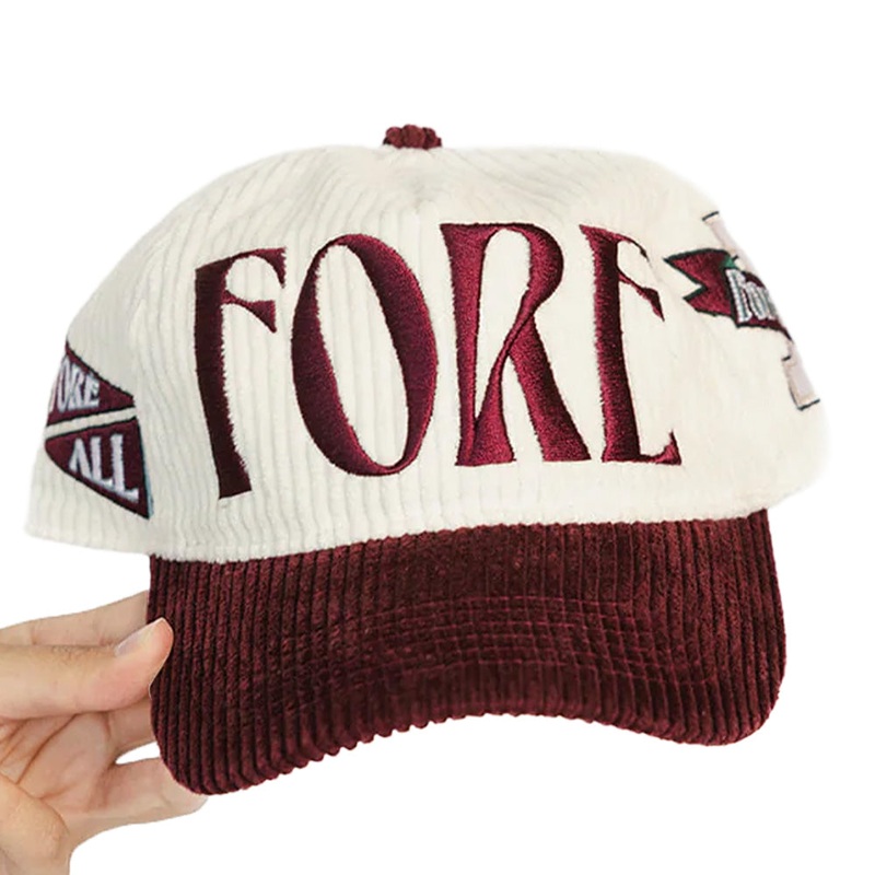 Women’s University Hat|Angora/Merlot|One Size Fits Most
