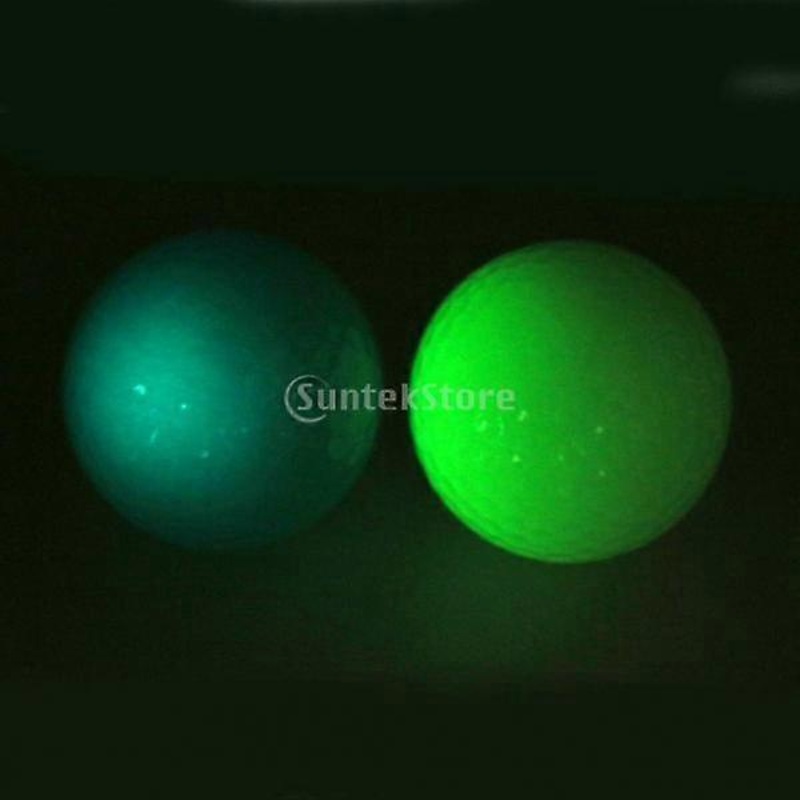 2x Golf Luminous Ball Training Balls Fluorescent Tournament Golf Gift