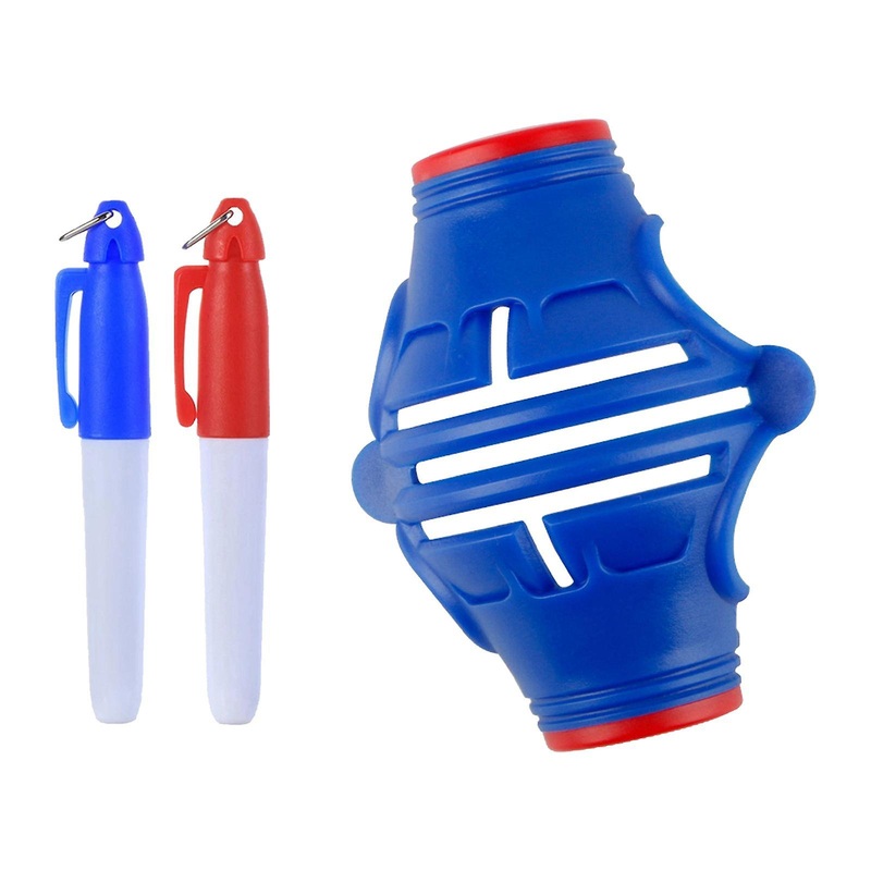 Golf Ball Liner 3 Line Portable Golf Ball Marker for Outdoor Sports Training Blue