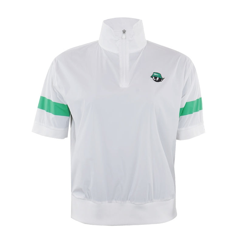 WAAC Korea Women’s 2-Way Collar Woven Half Zip Pullover (White)