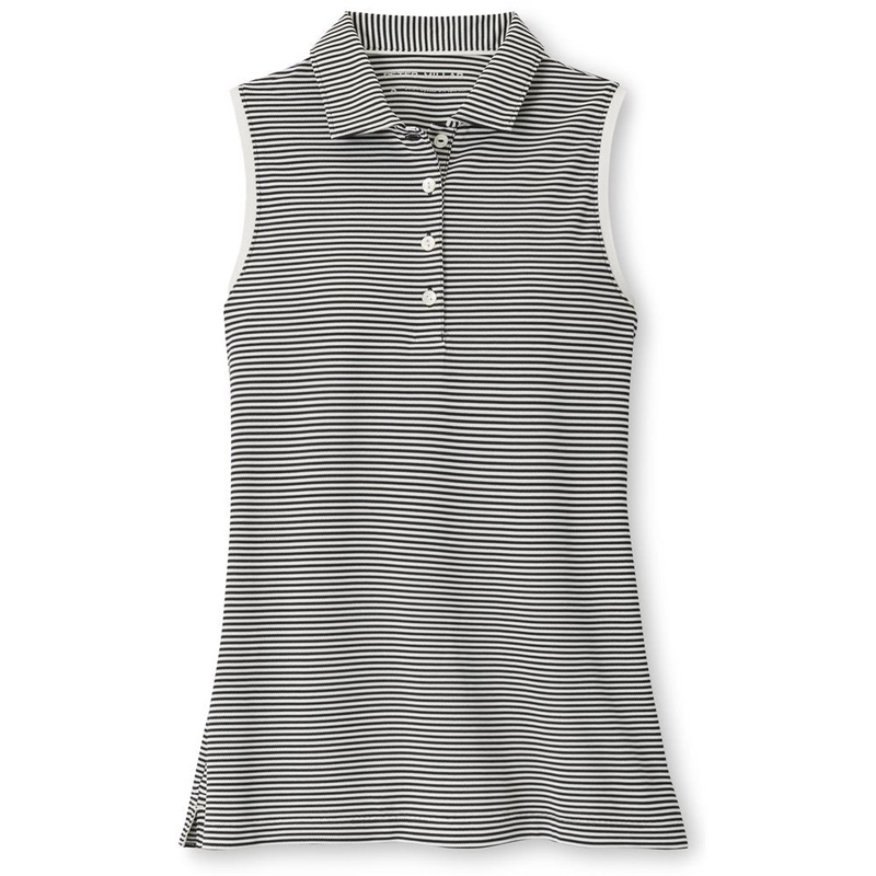 Women’s Vista Stripe Banded Sport Mesh Sleeveless Polo