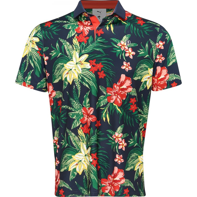 x PTC Floral Polo|Deep Navy|White Glow|Small|Medium|Large|X-Large|XX-Large