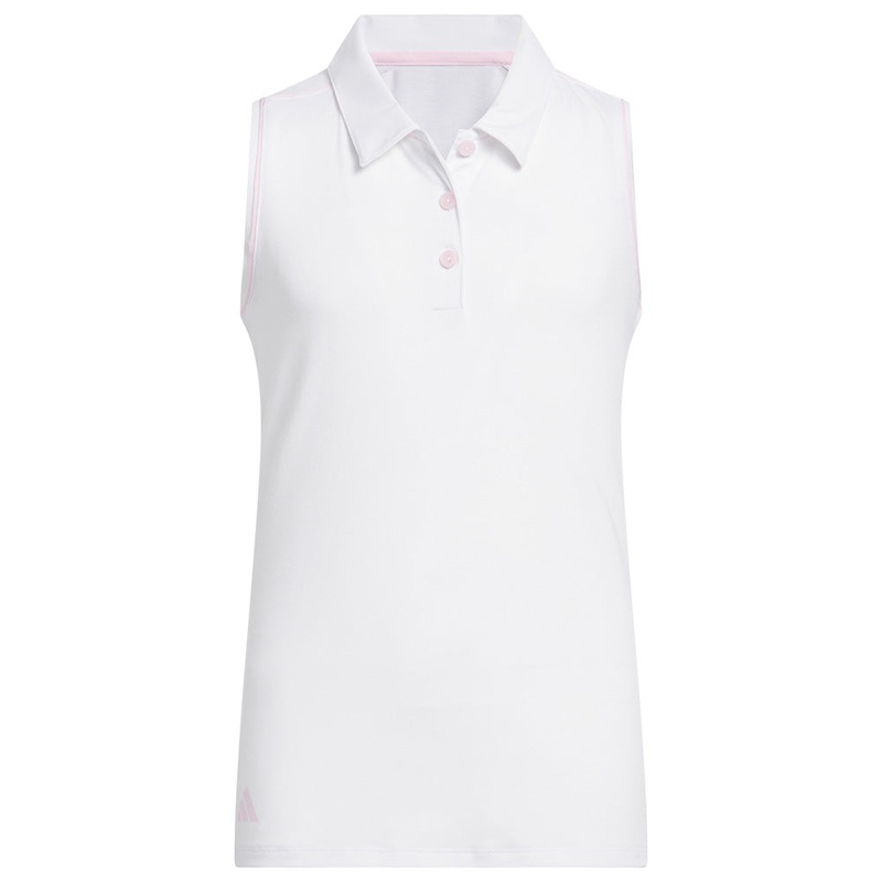Girls’ Club Sleeveless Polo|White|Semi Flash Aqua|X-Small|Small|Medium|Large|X-Large