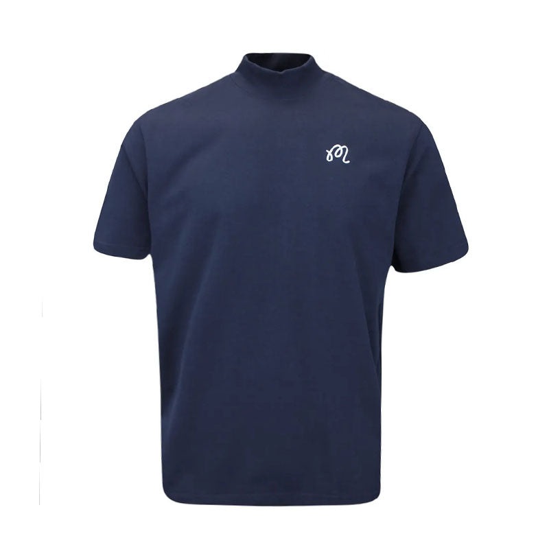 MALBON GOLF Mare Men’s Mock T-Shirt (Navy)