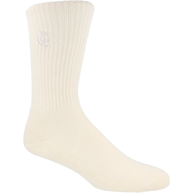 Monogram Socks|Bone|One Size Fits Most