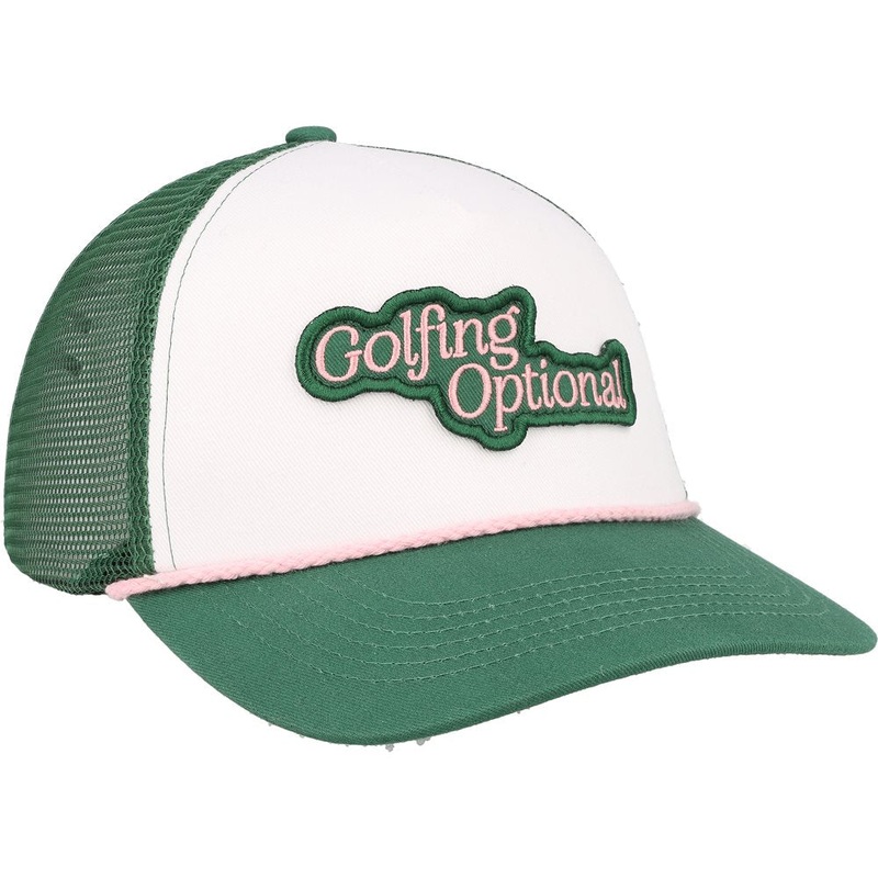 Women’s Golfing Optional Hat|White/Green|One Size Fits Most