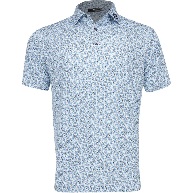Allover Floral Print Polo|White/Blue/Emerald/Navy|White/Pink/Purple Dusk/Black|Medium|Large|X-Large|XX-Large
