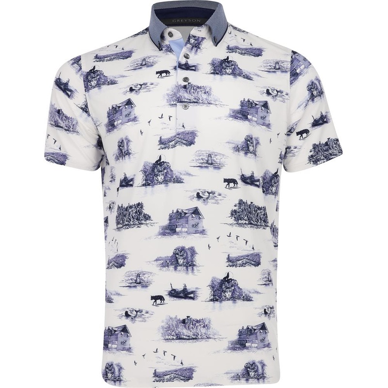Lake Champlain Toile Polo|Arctic|Medium|Large|X-Large|XX-Large