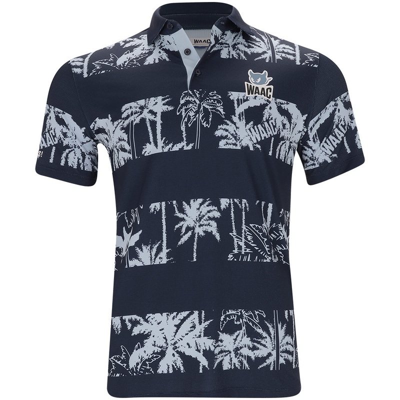 Palm Tree Block Polo|Dark Navy|Small|Medium|Large|X-Large|XX-Large