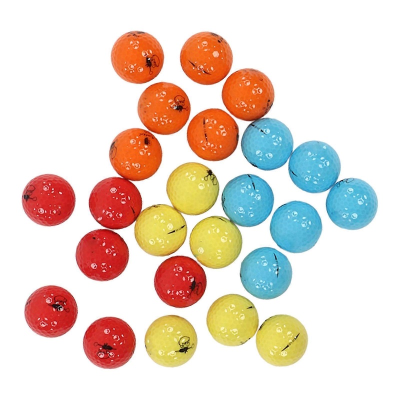 24-Piece Colorful Rubber Golf Ball Set with Good Resilience – 2-Layer Design for Women & Entry Level Players B155