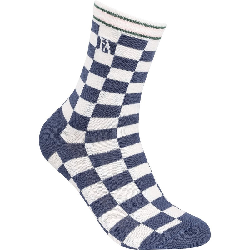 Women’s Charlie Crew Socks|Indigo/White Checkered|Pink/White Checkered|One Size Fits Most