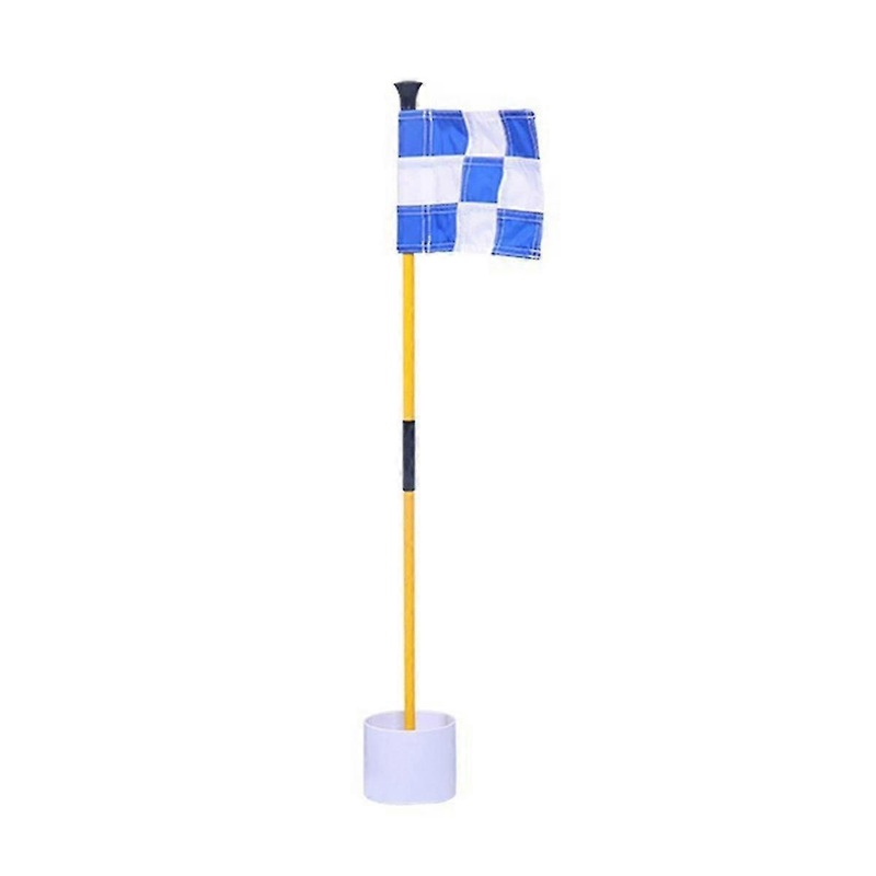 Blue And White Golf Green Flag, Colorful Two-section Checkered Green Target Hole Cup Flagpole, Golf Supplies