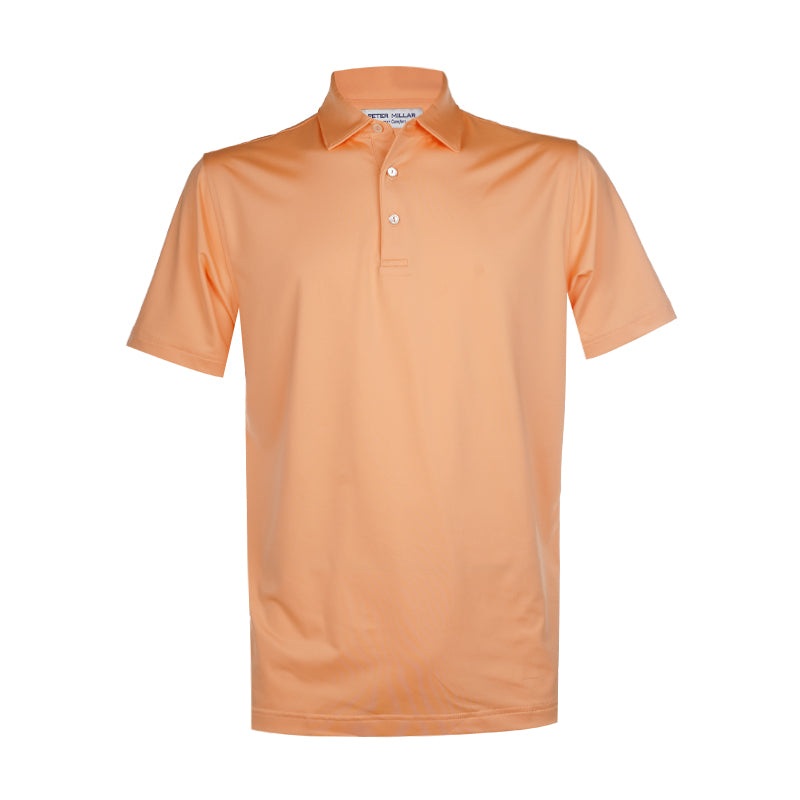 PETER MILLAR Solid Performance Jersey Men’s Polo (Orange Nectar)