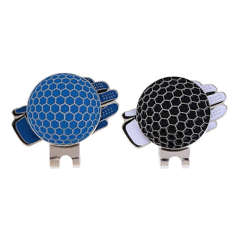 2 Pcs Novelty Pattern Golf Hat Clip w/ Marker