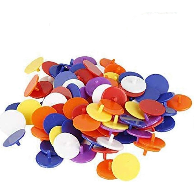 50 Pack Golf Position Markers, 24mm Plastic Flat Round Golf Ball Markers for Golf Marker Accessories (Random Color)