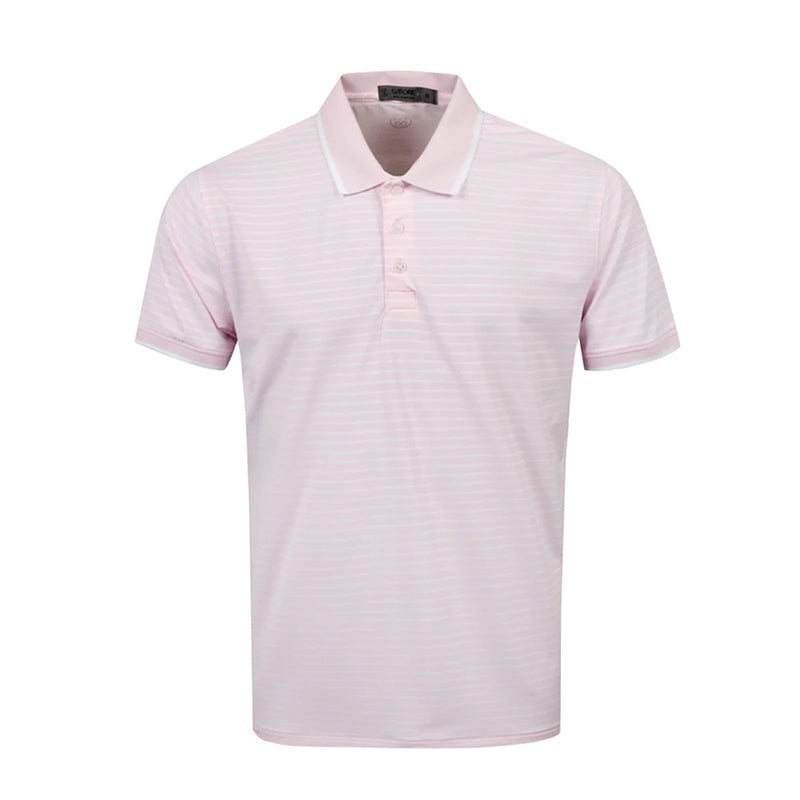 GFORE Perforated Stripe Men’s Polo (Blush)