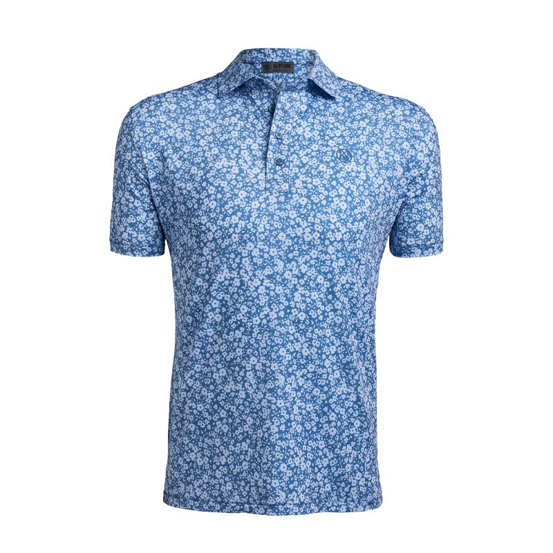 GFORE Print Mini Floral Men’s Polo (Moonlight)