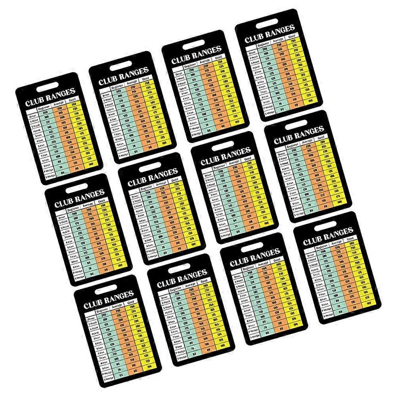 Golf Comparison Card Golf Distance Chart Accurate Scoring For Golfers of All Levels .90X5.50X0.10CM 12Pack