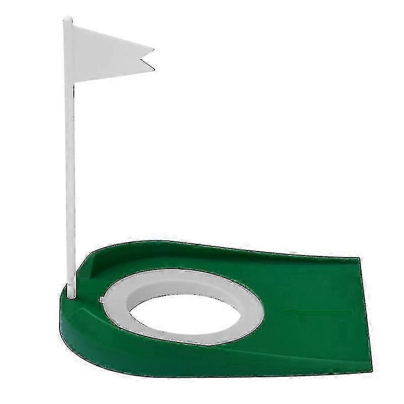 Golf Putting Mat Practice, Indoor Outdoor Plastic Golf Putting Cup Practice Aids With Adjustable Hole & White Flag 1set 2pcs green