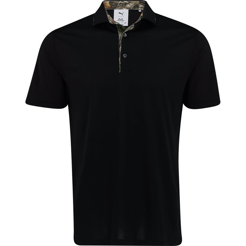 x REALTREE Tipped Polo|Puma Black|Rickie Orange|Medium|Large|X-Large|XX-Large