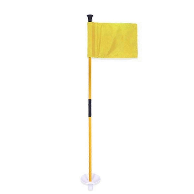 Yellow Golf Green Flag, TwoSection Detachable Flagpole, Easy to Carry Green Target Flag Hole Cup