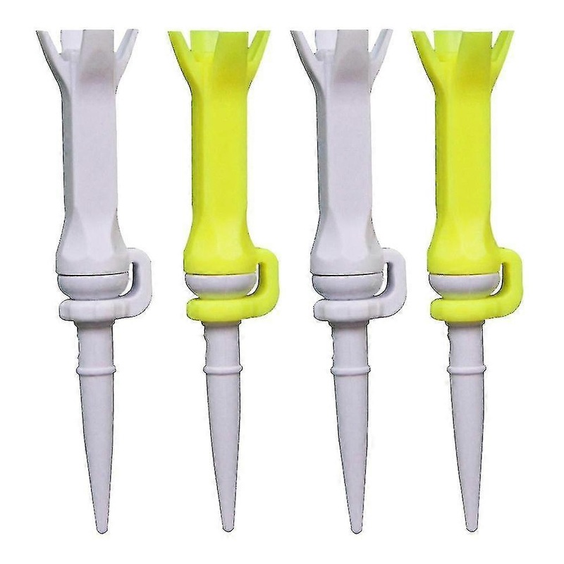 Plastic Golf Ball Holder Orientated Ball Holder,golf Ball Spike Plastic Ball Repositioning Ball Spinner(white,yellow)(4pcs)