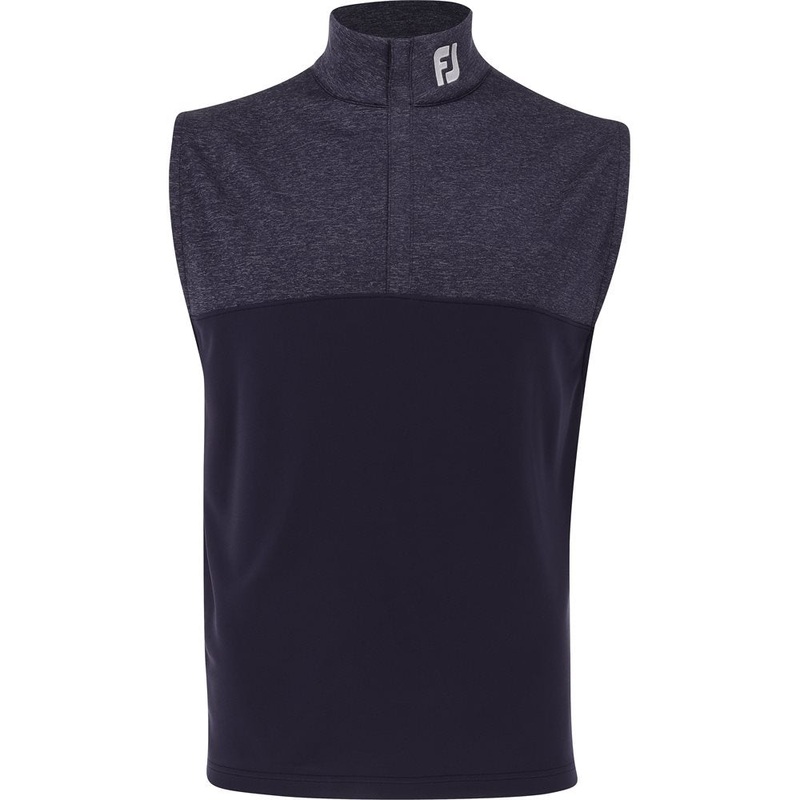 Heather Yoke 1/2 Zip Vest|Navy|Dusk Blue|Black|Small|Medium|Large|X-Large|XX-Large