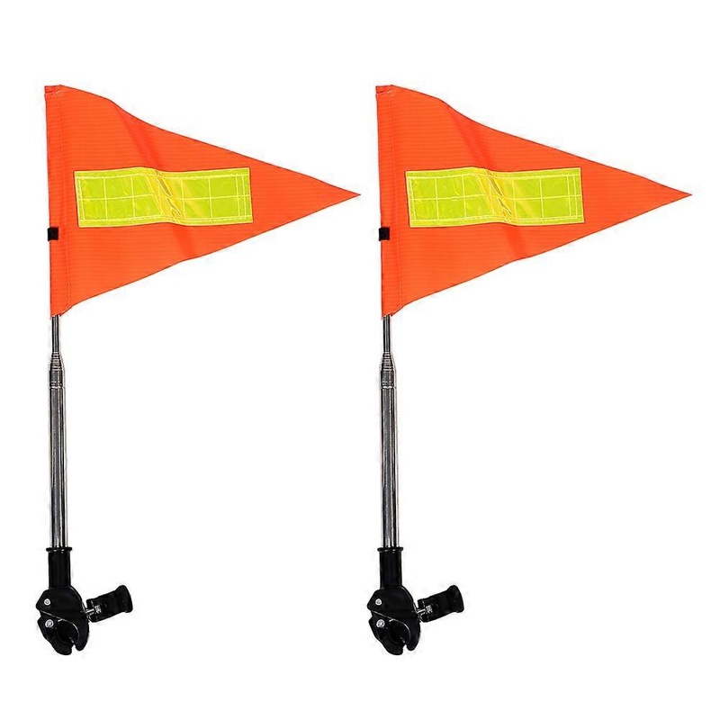 Telescopic Safety Flag Wheelchair Compatible Reflective Design For Golf Course Outdoor Use Durable Construction 2Pcs