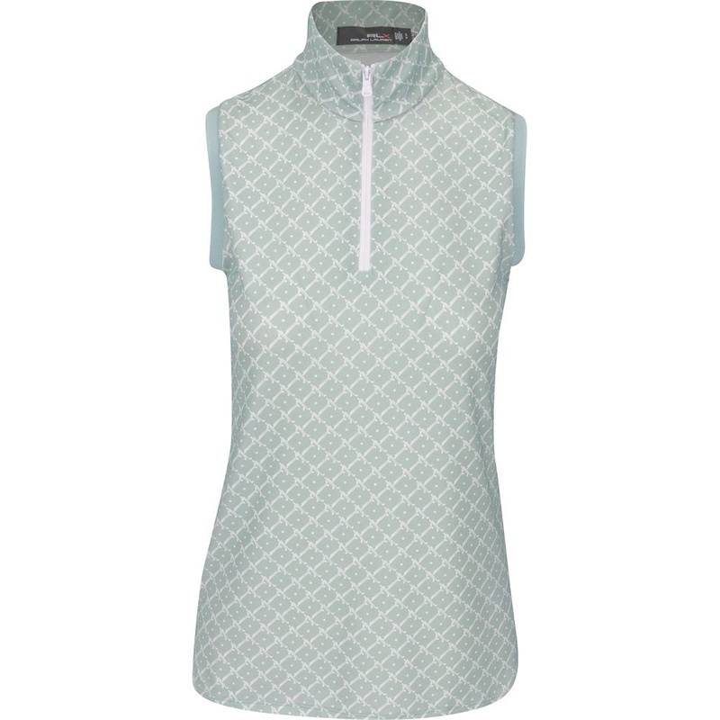 Women’s Sleeveless Lightweight Airflow 1/4 Zip Mock Novelty Print Shirt
