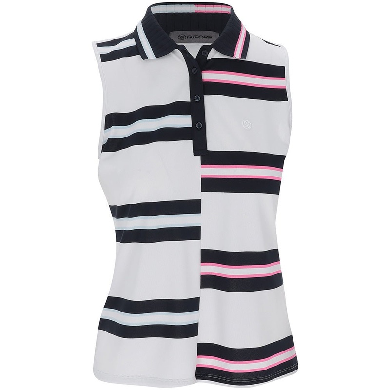 Women’s Tech Pique Engineered Stripe Sleeveless Polo