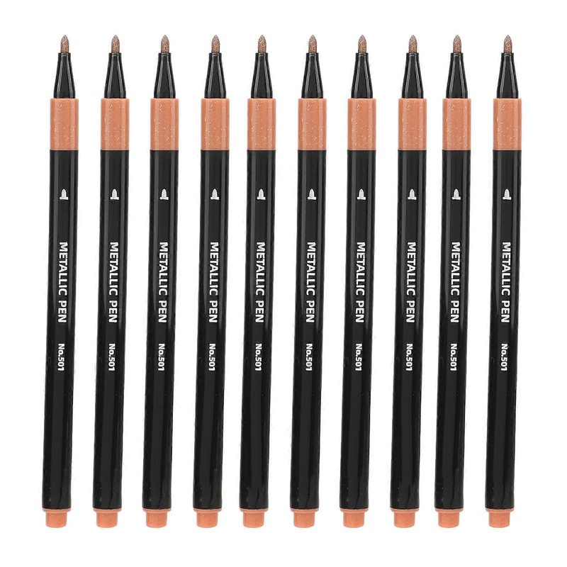 10Pcs Metallic Light Pink Nontoxic Odorless Quick Drying Safe Paint Markers for Rock Glass Fabric