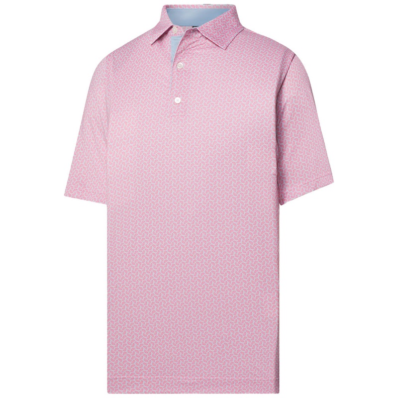 Citrus Print Lisle Polo|Pink Lemonade/Skyway|White/Navy|Medium|Large|X-Large|XX-Large|Small