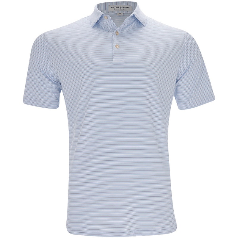 Daven Performance Jersey Polo|White/Cottage Blue|Small|Medium|Large|X-Large|XX-Large