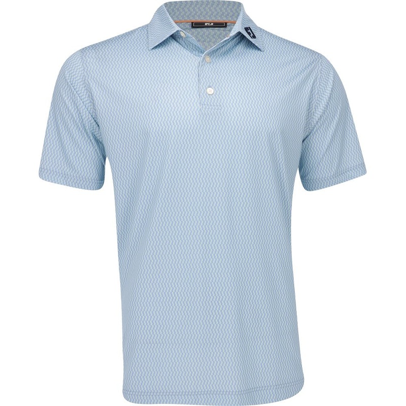 Wiggle Print Lisle Polo|Blue Jay/Pistachio/White|Medium|Large|X-Large|XX-Large|Small