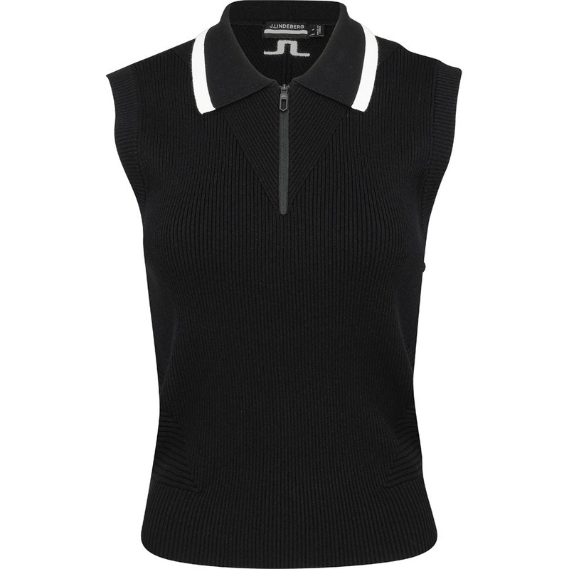 Women’s Ramona Knitted Sleeveless 1/4 Zip Polo