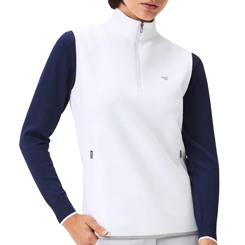 Women’s Therma 1/4 Zip Vest|White|Dark Blue|Small|Medium|Large|X-Large|X-Small