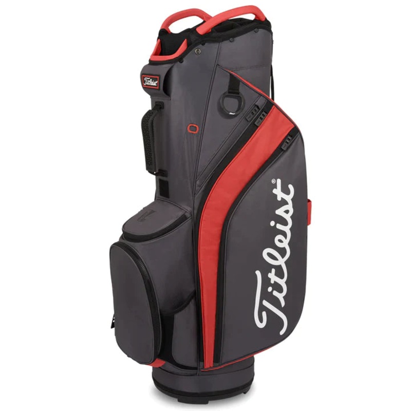 Titleist 14 Lightweight Cart Bag – Graphite / Island Red / Black
