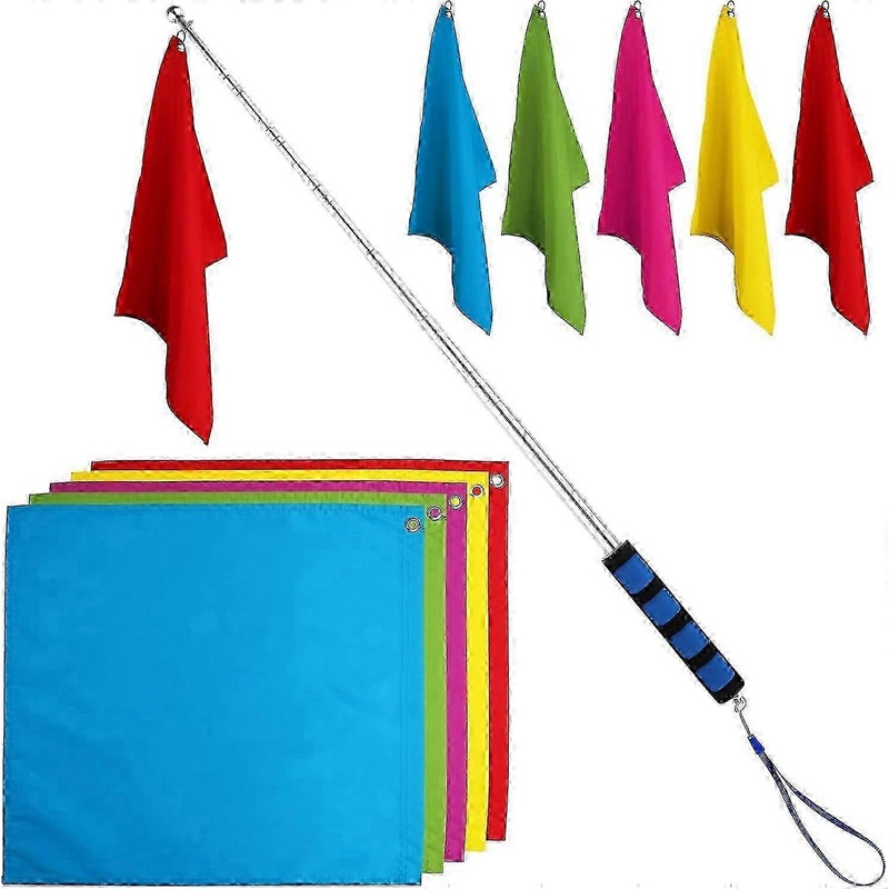 2025 5PCS Horse Training Flag, tour Guide Flag with 63inch/1.6m Telescopic Flagpole Random Color