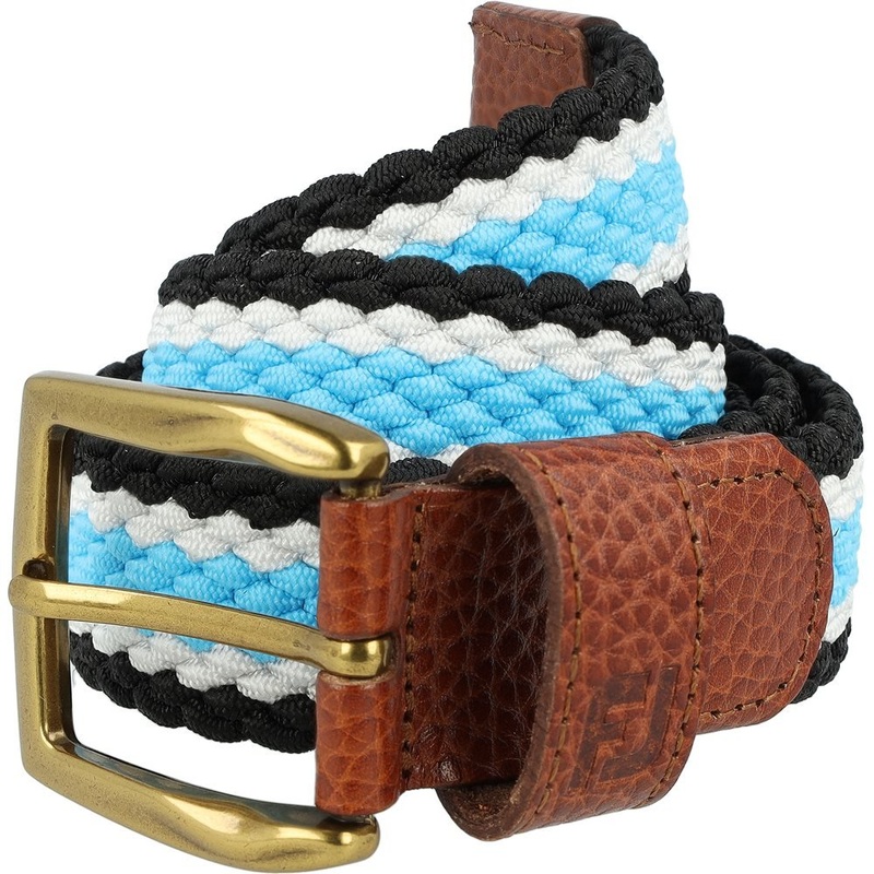Stretch Braided Belt|Black/Pool/White|36-42L