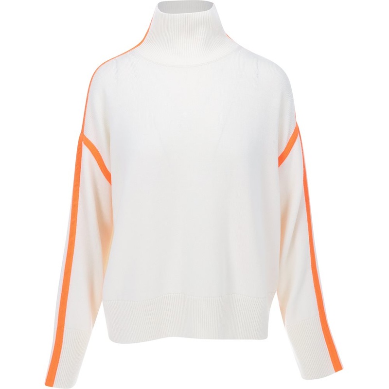 Women’s Merino Wool Contrast Stripe Turtleneck Sweater