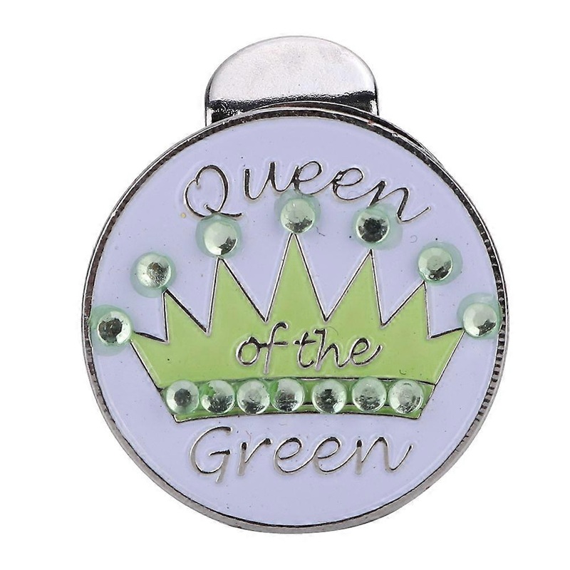 Metal Magnetic Golf Cap Hat Visor Clip Ball Marker Accessory (Green Crown)