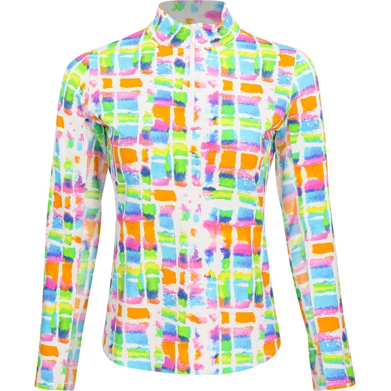 Women’s Long Sleeve Mock Neck Top – Tatiana Print