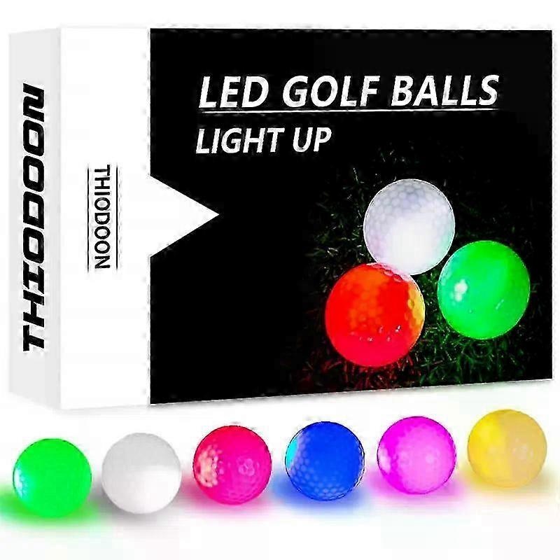 2025 1/6Pcs Crestgolf LED Golf Balls for Night Glow in The Dark Golf Ball with 4 Light Super Bright Six Colors Best Golf Gift for Golfers