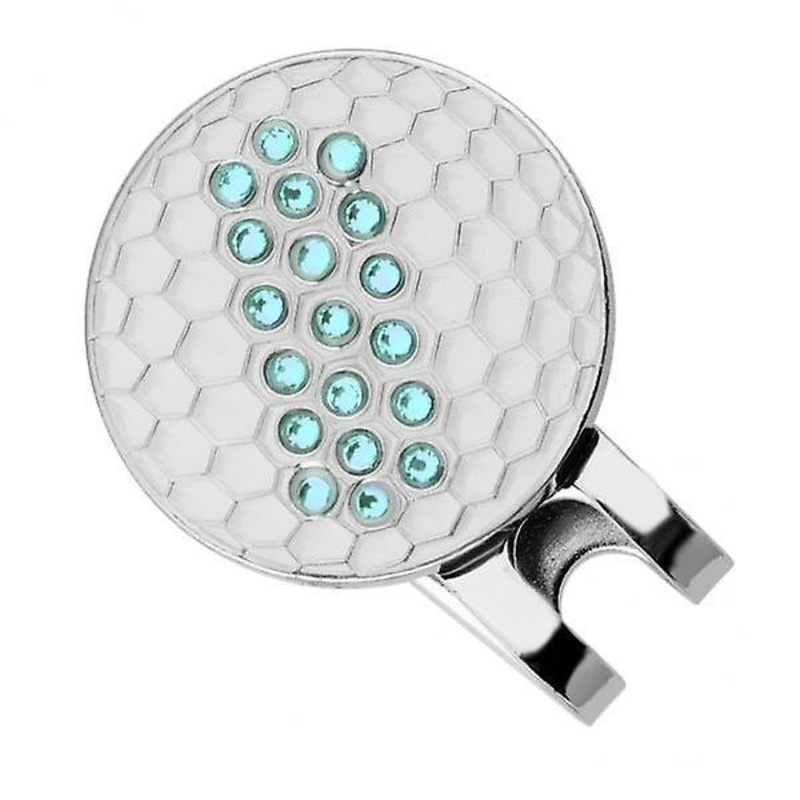 4xGolf Ball Marker Crystal Drill Cap Clip Marker for Golf Cap Visor Green