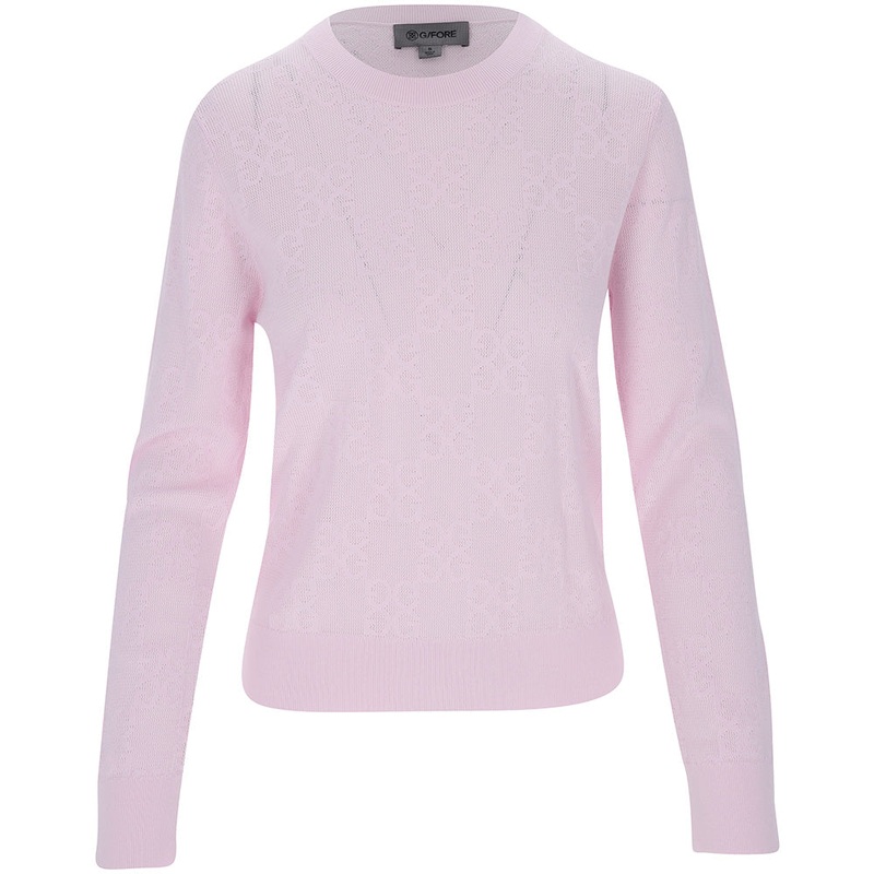 Womens Pointelle G Crewneck Sweater