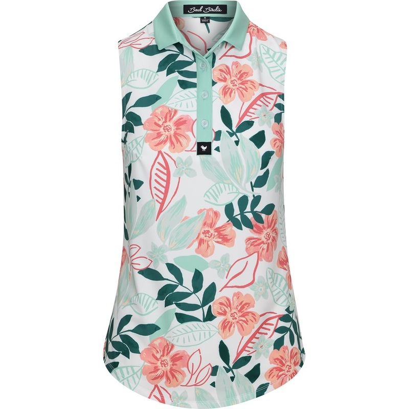 Women’s Core HW Polo|Green/Orange Floral|X-Small