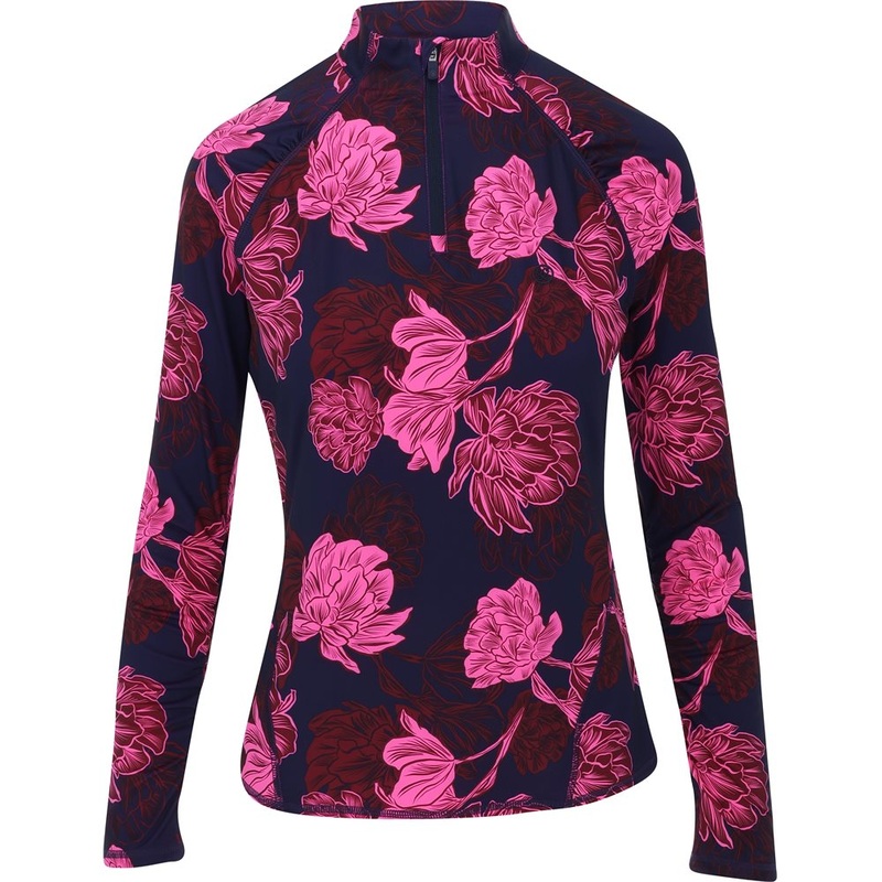 Women’s Stamped Floral Tech Jersey Ruched 1/4 Zip Pullover